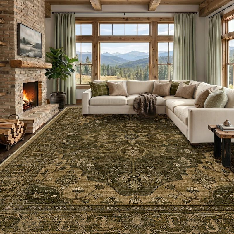 Alfombra Releany De 244 cm Marr&oacute;n/negro Oscuro ... image number null