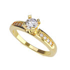Anillo de Compromiso de 14K con Diamante de Laboratorio 0.20 CT F VS1 Talla 4.5 ORO AMARILLO 14K &ndash; / M401-20-14Y-LG-45
