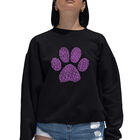Sudadera De Cuello Redondo Word Art Para Mujer - Huella de Perro XOXO - Negro