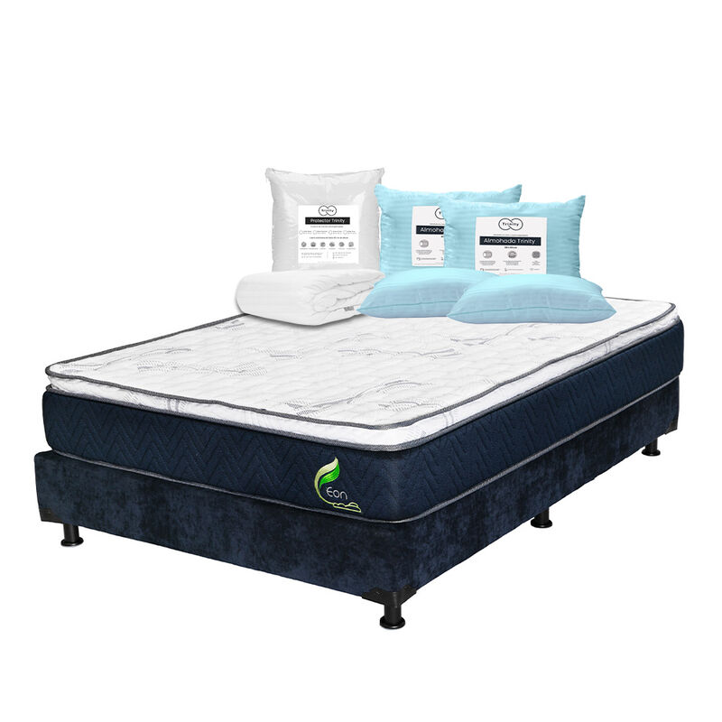 Colch&oacute;n Queen Size Eon + Box + 2 Almohadas Trin... image number null