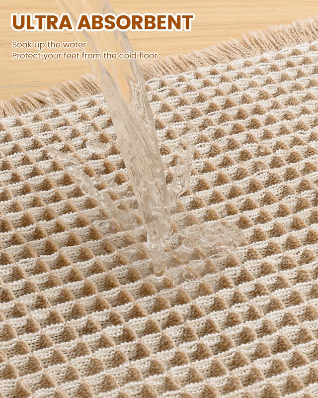 Alfombra De Ba&ntilde;o Smiry 61x41 Cm Marr&oacute;n Y Crema ... image number null