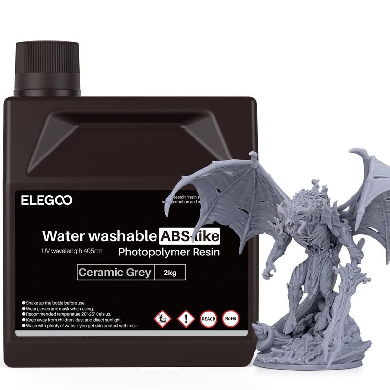 Resina 3d Elegoo Lavable Con Agua Tipo Abs Gris... image number null