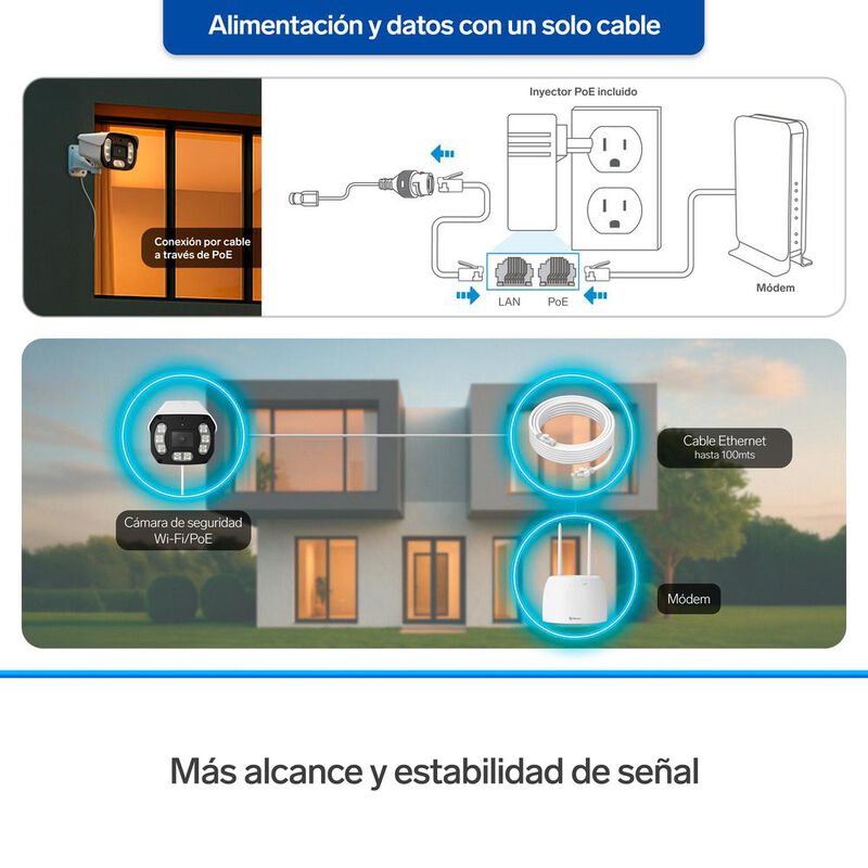 2 C&aacute;maras de seguridad Wi-Fi/PoE de 4 Mpx tipo ... image number null