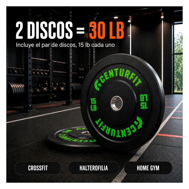 Par Disco Bumper Olimpico Libras Centro Aceroca... image number null