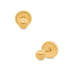 Broqueles De Media Bola En Oro Amarillo 14k (3 Mm)