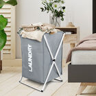 Cesto de Lavandería Para Ropa Sucia con Tapa Organizador Plegable  Gris