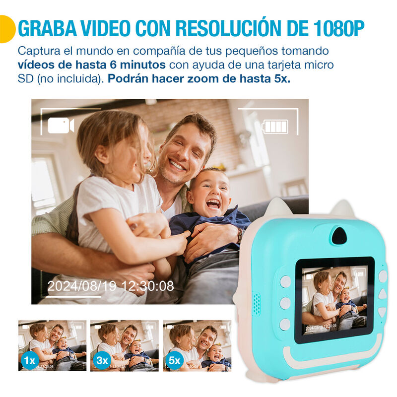 Cámara de Fotos para Niños Impresión Instantáne... image number null