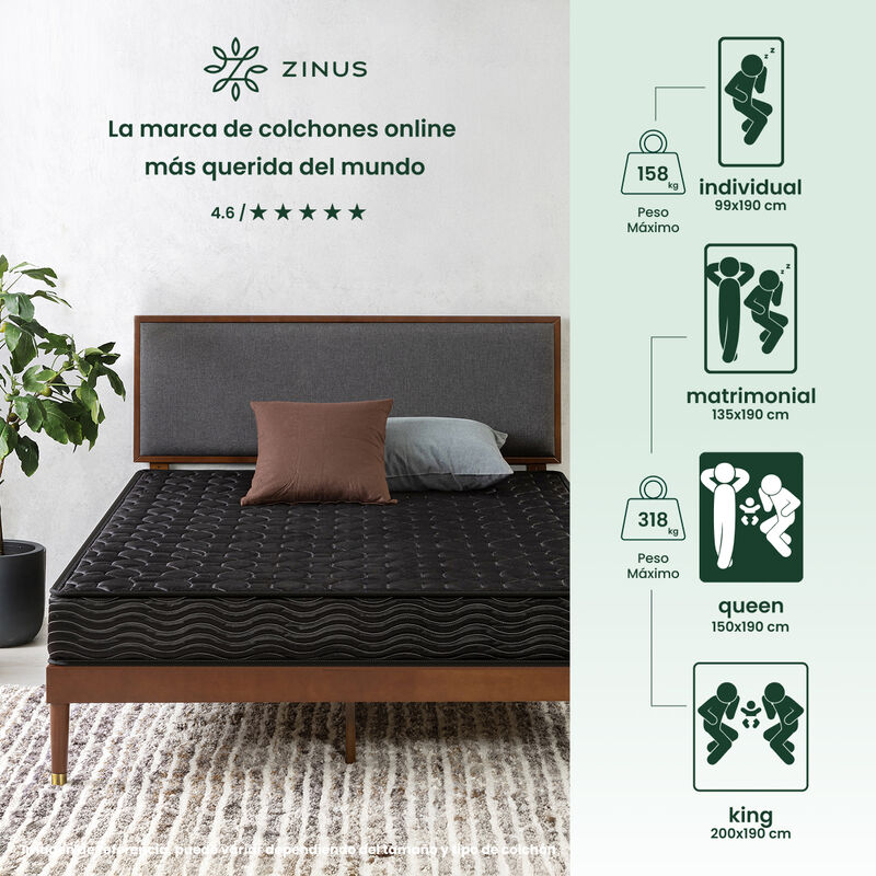 Zinus Essentials | Colch&oacute;n De Memory Foam 20 Cm... image number null