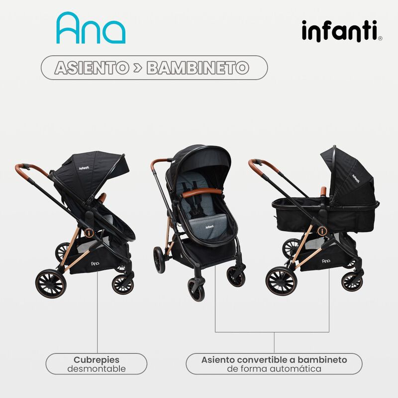 Carriola Con Portabebé  Ana Plegado Compacto image number null