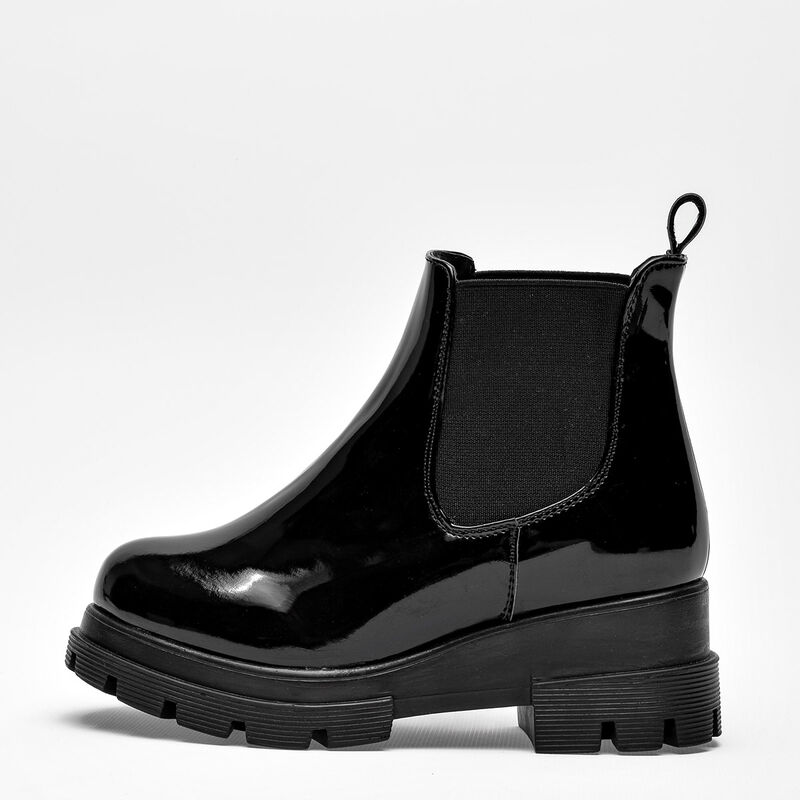 Lady One Bot&iacute;n para ni&ntilde;a negro charol image number null