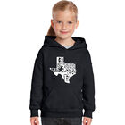 Sudadera Con Capucha Word Art Para Ni&ntilde;a - Everything is Bigger in Texas - Negro