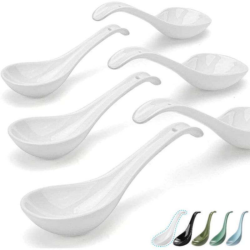 Artena Cucharas De Sopa Asi&aacute;ticas Blanco Brilla... image number null
