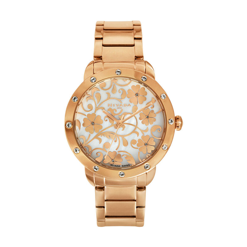 Reloj Nivada Flower Dama Dorado Rosa Dorado Lis... image number null