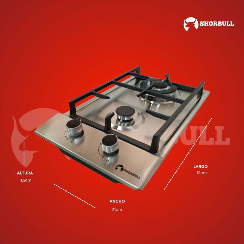 Parrilla Estufa 2 Quemadores Acero Inoxidable S... image number null