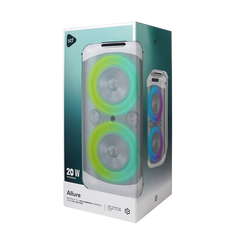 Stf Bocina Allure Port&aacute;til 20w Tws Rgb Blanco image number null