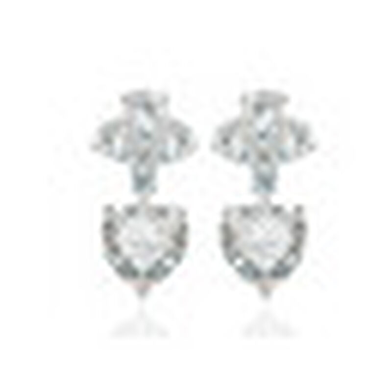 Aretes en Baño de Oro Blanco de 18K de Corazón ... image number null