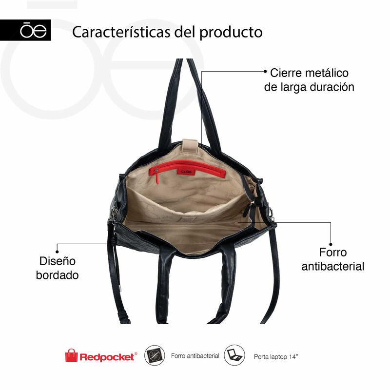 Bolsa Tote Grande Bordado De Monogramas Color A... image number null