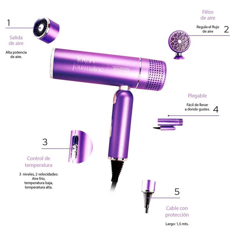 SECADORA CABELLO TIMCO SM3600 DIFUSOR Y BOQUILL... image number null