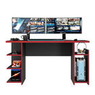 Escritorio Mesa Gamer Moderna Para 2 Pantallas Negro/rojo 2065