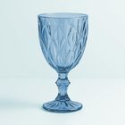 Juego de 6 Copas de Vidrio 240 ml, Copas Coloridas para Agua, Vino o Cócteles, (Azul) Bluelander