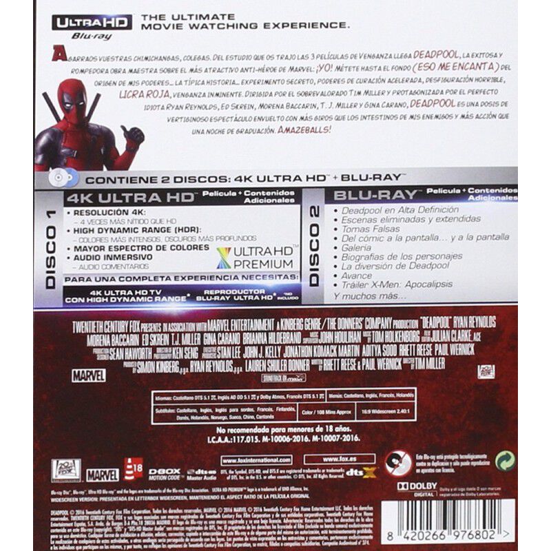 Deadpool Blu-Ray Uhd [Blu-ray] image number null