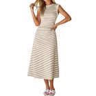 Vestido Midi Casual Glamaker Talla M Color Caqui