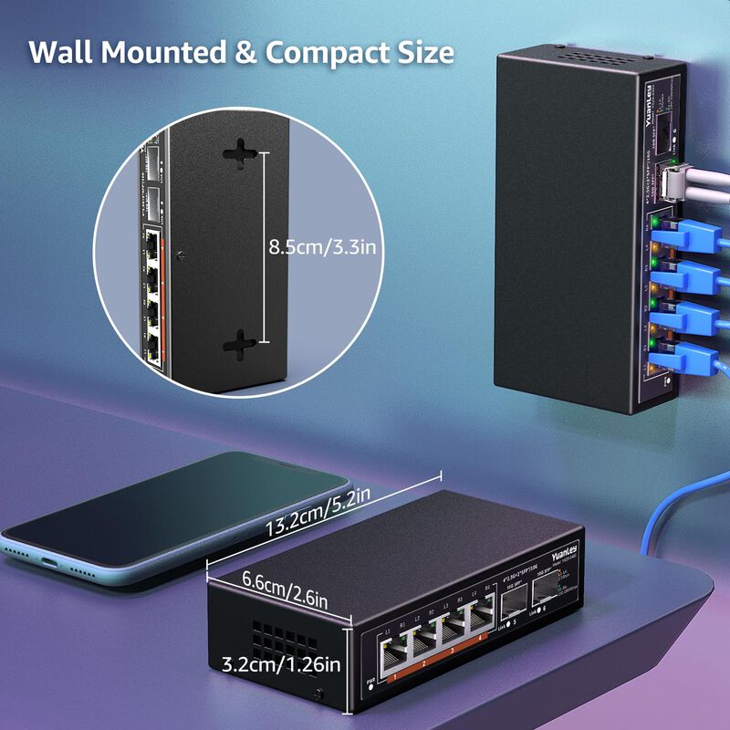 Conmutador Ethernet Yuanley De 2,5 G, 6 Puertos... image number null