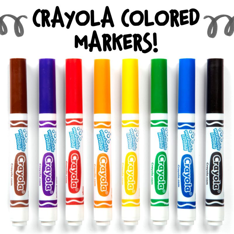 Rotulador Crayola, Lavable, Negro, 12 Quilates,... image number null