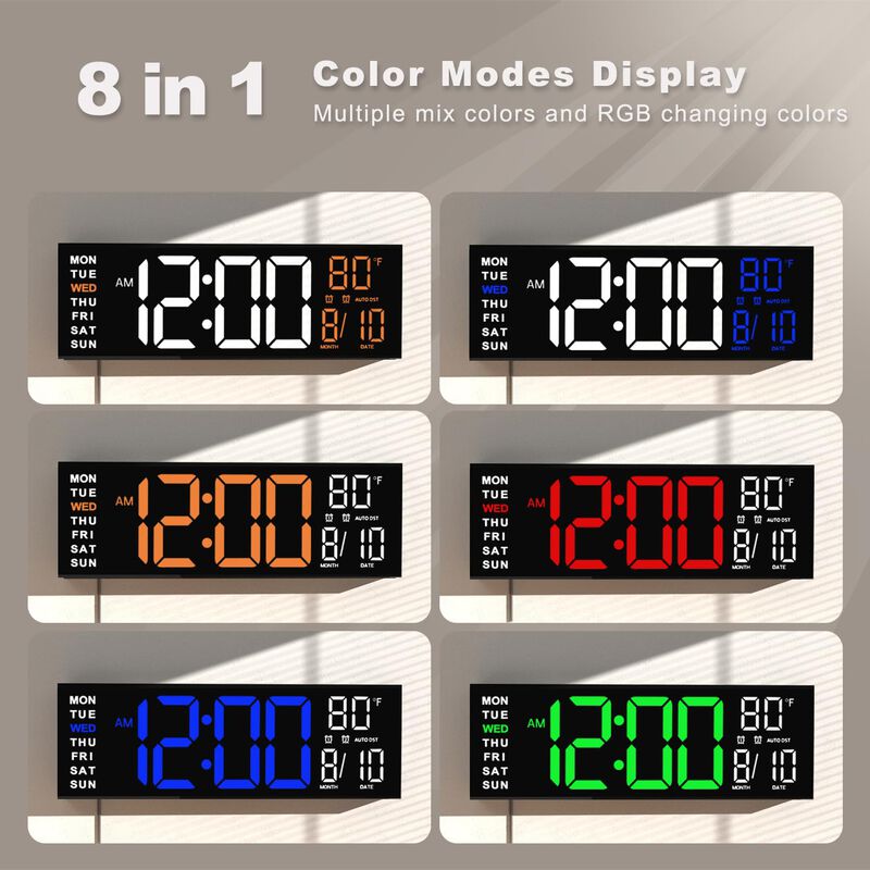 Reloj De Pared Jall Digital Grande De 16 Pulgad... image number null
