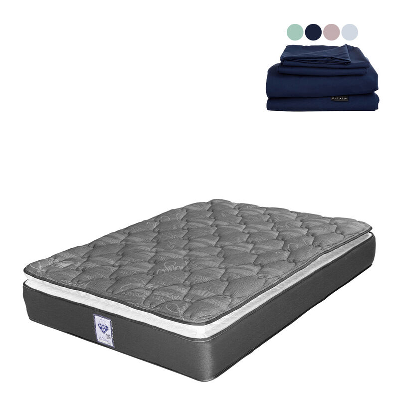 Colch&oacute;n Queen Size Aries+1 juego de S&aacute;banas Sof... image number null