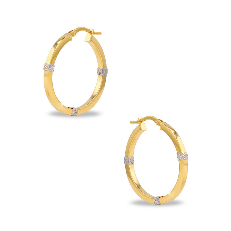 Arracadas Bicolor Diamantadas Oro 10k 20mm | Fi... image number null