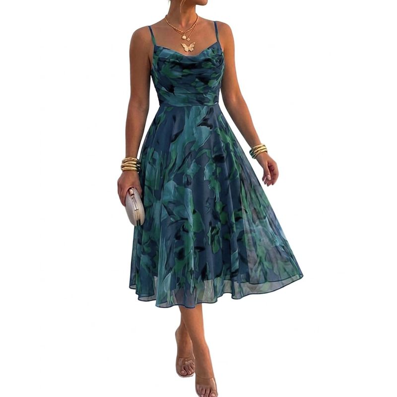 Vestido Chicme Floral Midi Verde Talla M image number null