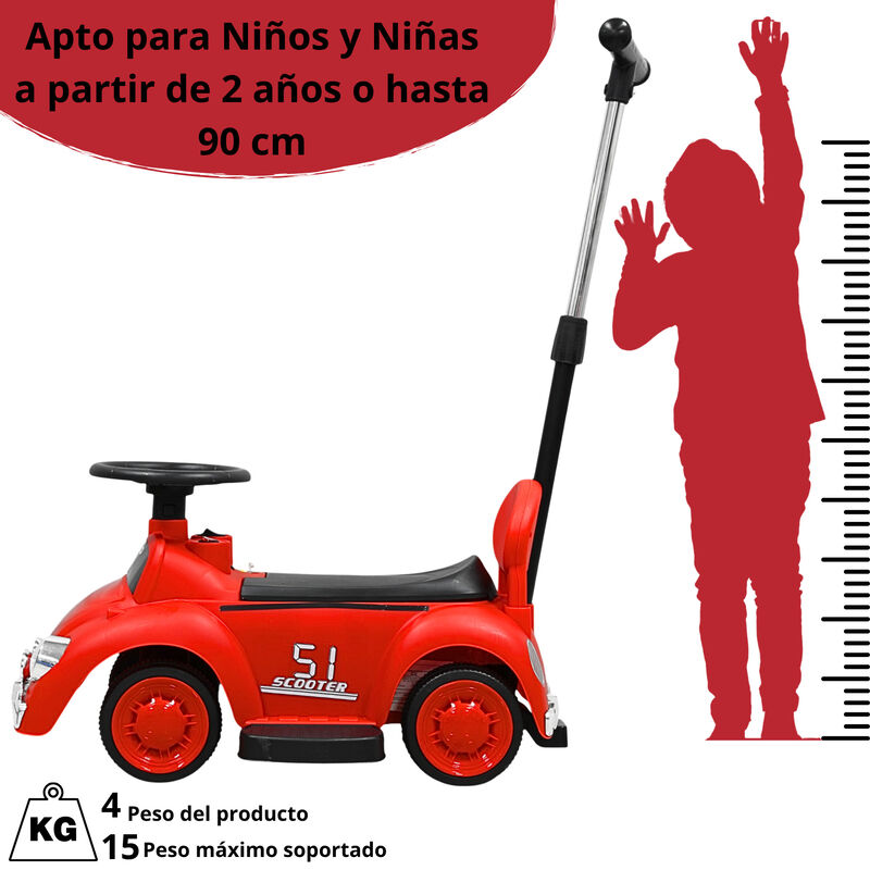 Montable El&eacute;ctrico Para Ni&ntilde;os 6v Con Bast&oacute;n Aju... image number null