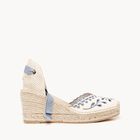 Alpargata de Cu&ntilde;a Media Romero Azul Jeans Bordada