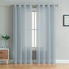 Cortina traslucida con argollas HG-CR-001724 color Gris
