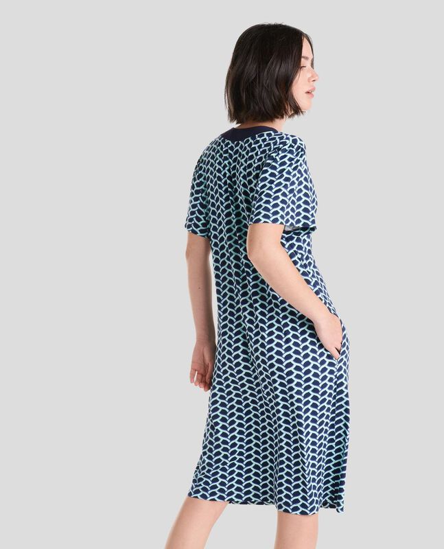 Vestido Corto Cuello Pico Marino image number null