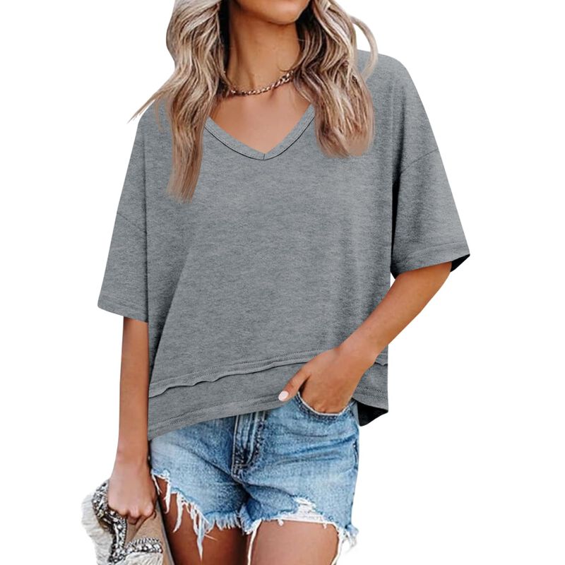 Playera Cicy Bell Corte Suelto Cuello V image number null