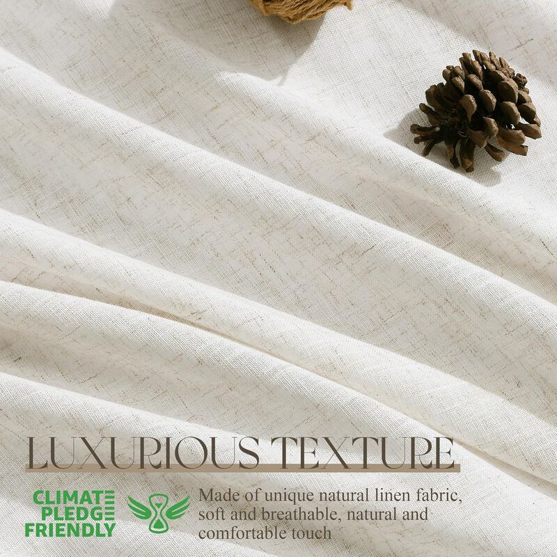 Cortinas Jowels 213 cm Lino 2 Paneles Blanco Ro... image number null