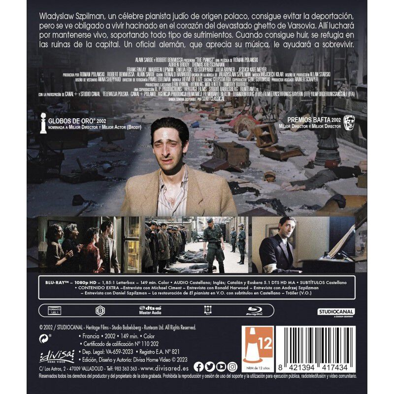 El Pianista [Blu-ray] (2002) The Pianist (Le Pi... image number null