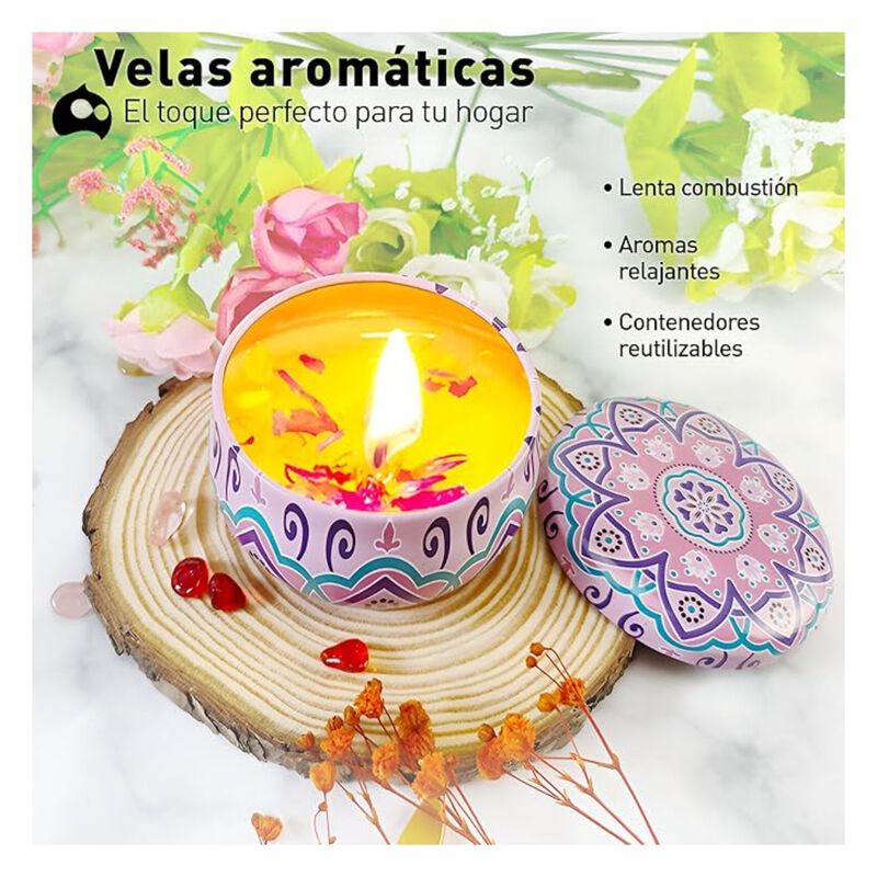 Set de 8 Velas Aromaticas Decorativas de 2.2 Oz... image number null
