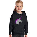 Sudadera Con Capucha Word Art Para Ni&ntilde;a - Unicornio - Negro