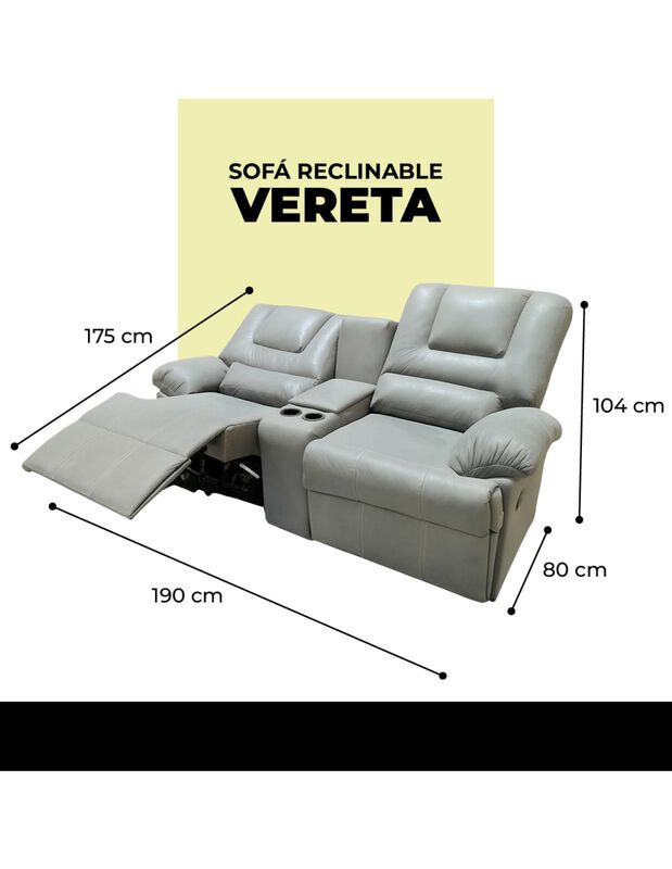 Sof&aacute; Reclinable Doble Vereta 3 Posiciones Con P... image number null