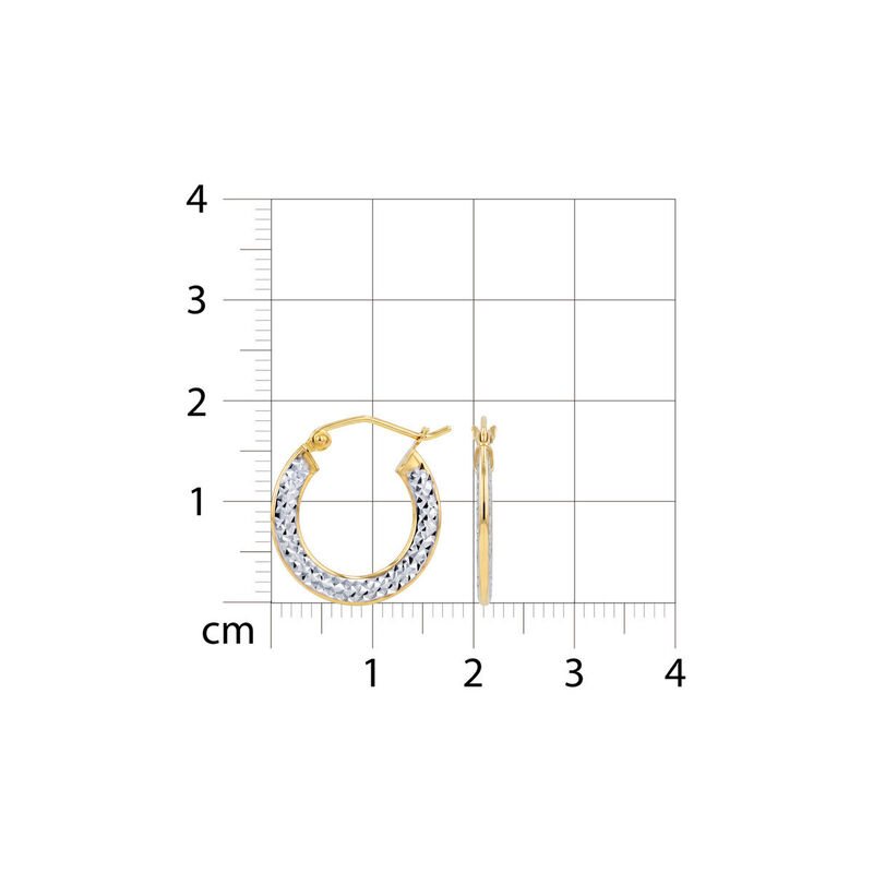 Arracadas De Oro Amarillo Y Blanco 14k (18 Mm A... image number null