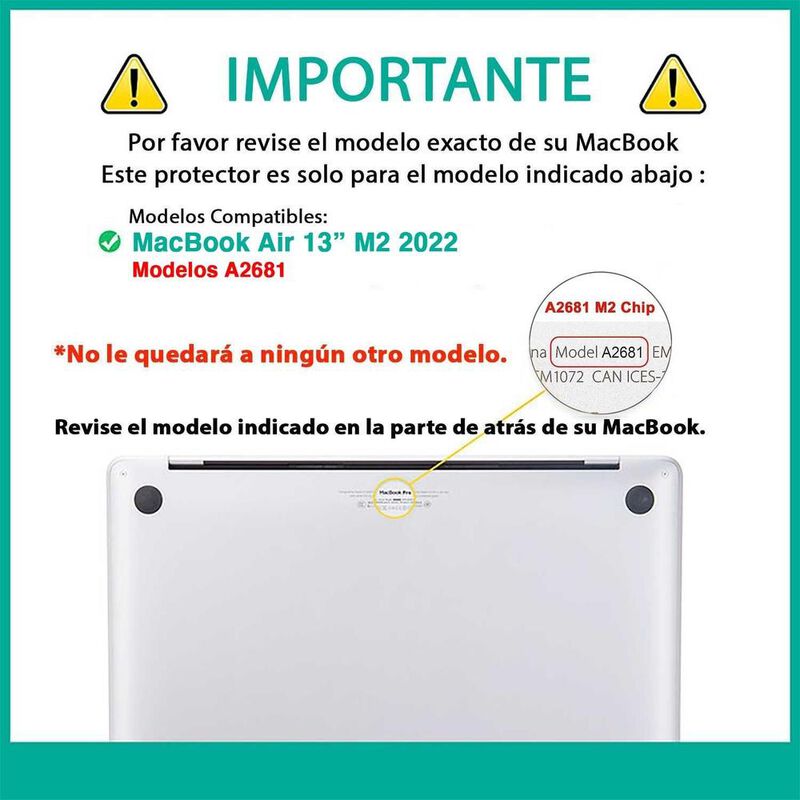 Funda TEKKU para MacBook Air 13 M2 M3 A2681 A31... image number null