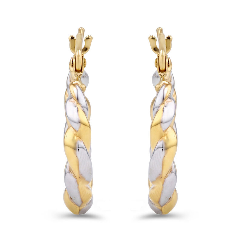 Arracadas De Oro Amarillo Y Blanco 14k (18.7 Mm... image number null