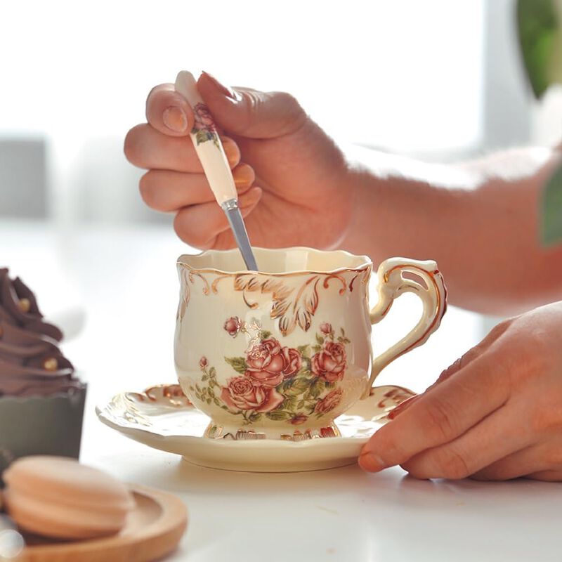 Set De Taza De T&eacute; Y Platillo Yolife Ceramic Ivo... image number null