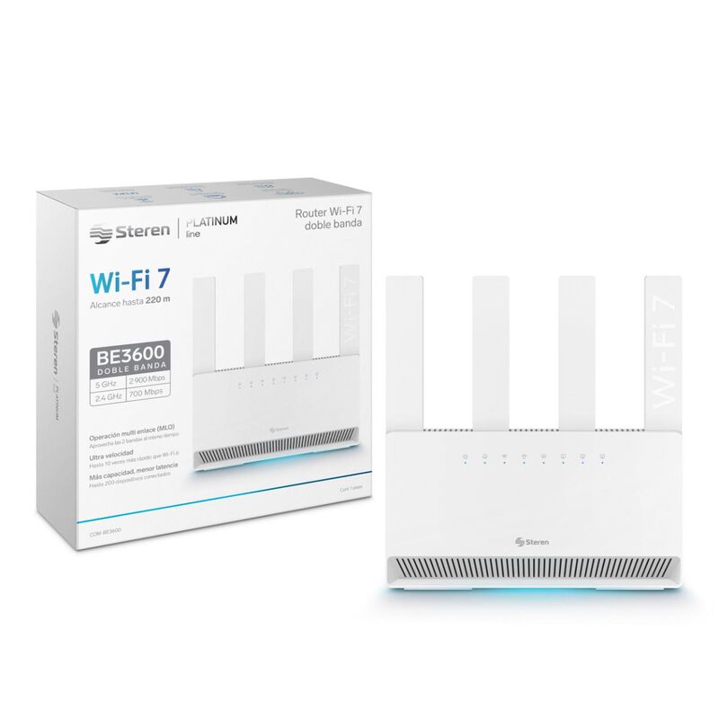 Steren Router Wi-fi* 7 Be3600 2.4 Ghz Y 5 Ghz, ... image number null