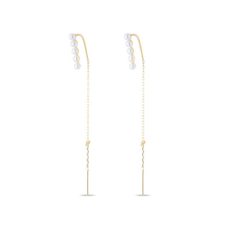 Aretes De Oro Amarillo 10k Con Perla image number null