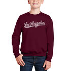 Sudadera De Cuello Redondo Word Art Para Ni&ntilde;o - Barrios de Los &Aacute;ngeles - Granate