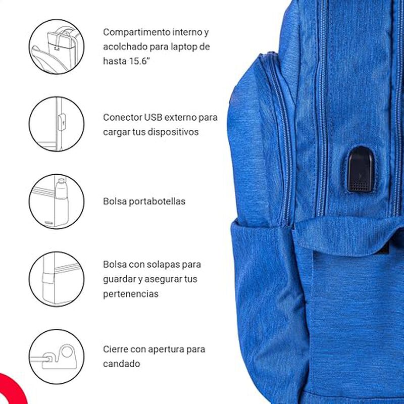 Mochila Backpack Techzone Courage Azul para Lap... image number null
